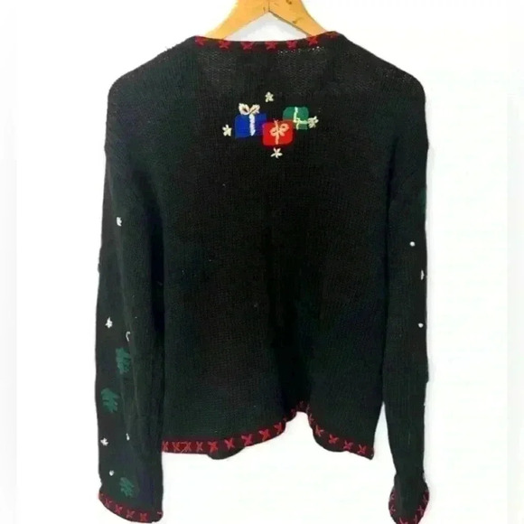 Vtg Christmas Sweater Designers Originals Studio Patchwork Embroidered EUC PM - Picture 16 of 16